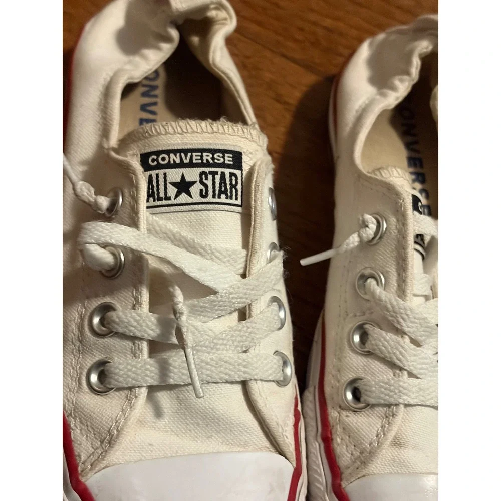 Converse Chuck Taylor All Star Low Top Cream Canvas Sneakers Women's Size‎ 7 - Picture 9 of 11